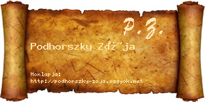 Podhorszky Zója névjegykártya
